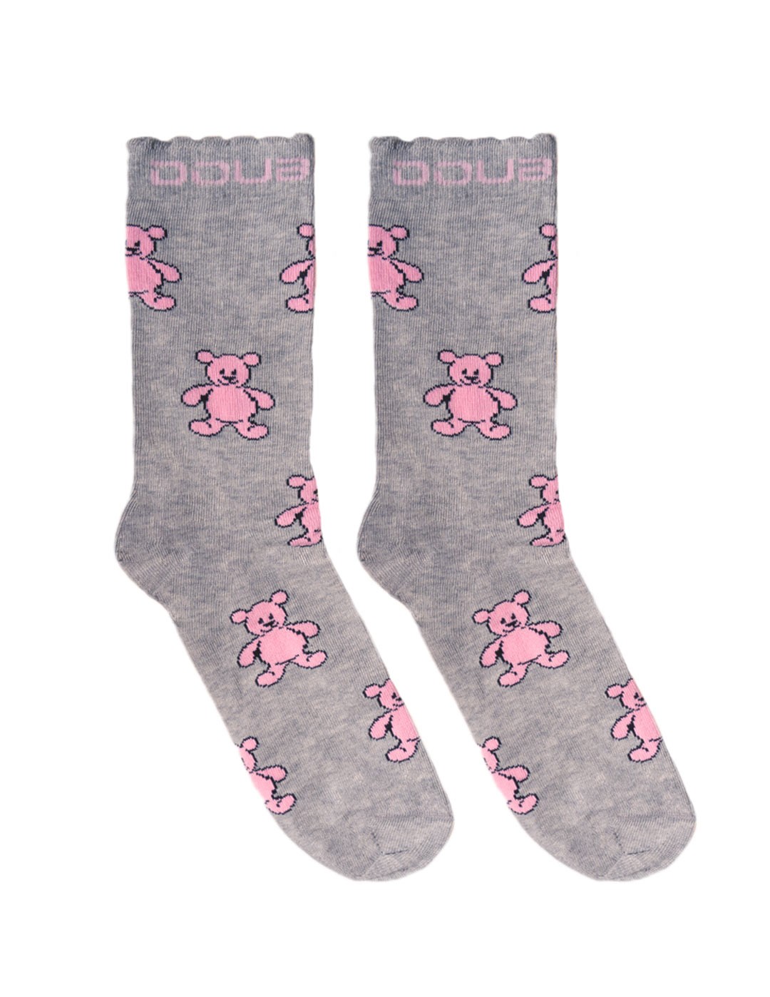 DOUBLE FUN Socks Pinky Bear
