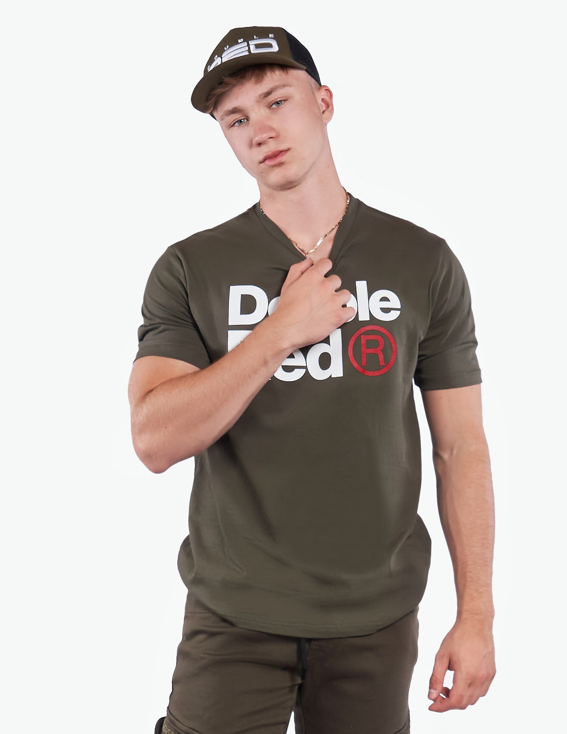 DOUBLE RED Trademark T-shirt Army Green SLIM FIT