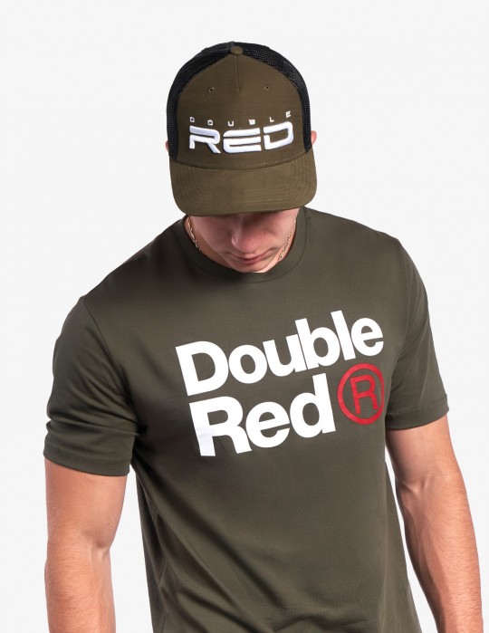 All Logo DOUBLE RED Cap Army Green